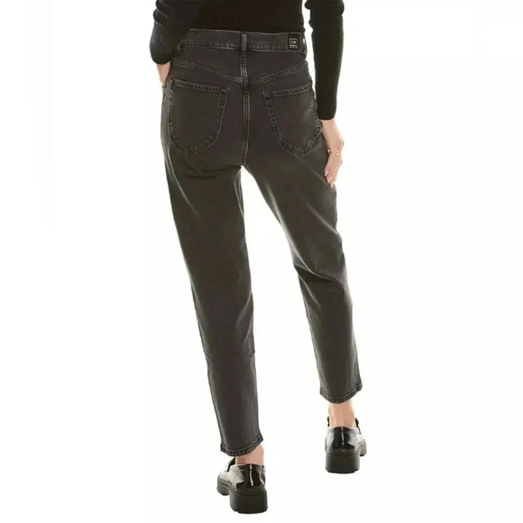 Current Elliot Women’s Washed Black Pleated High-Rise Tapered Denim Jeans |Sz 29 - Picture 2 of 10